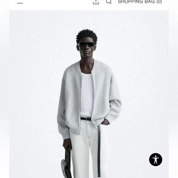 Zara grey  texture jacket size xl style: 8689/303/803 - Picture 3 of 5